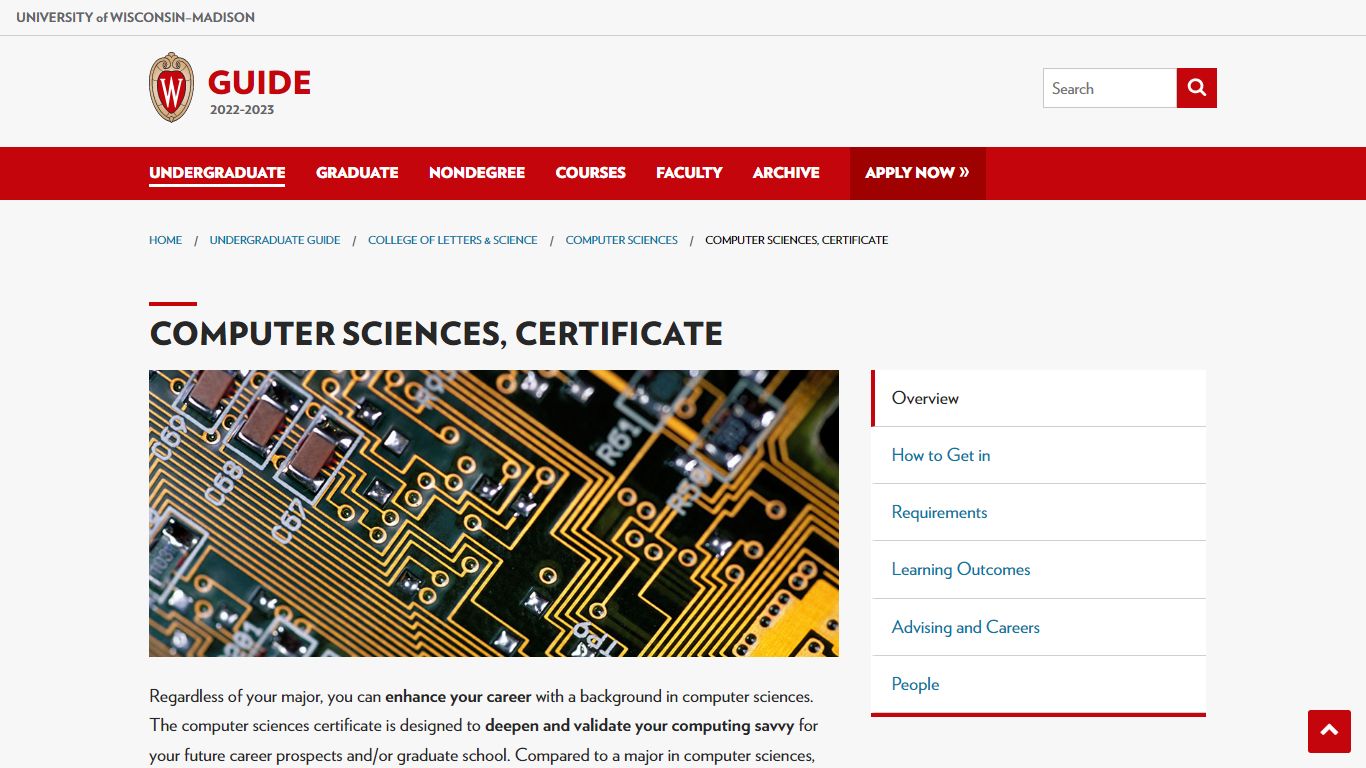 Computer Sciences, Certificate - University of Wisconsin–Madison