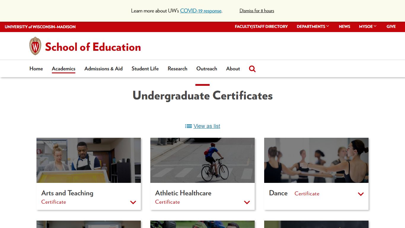 Undergraduate Certificates | UW–Madison School of Education